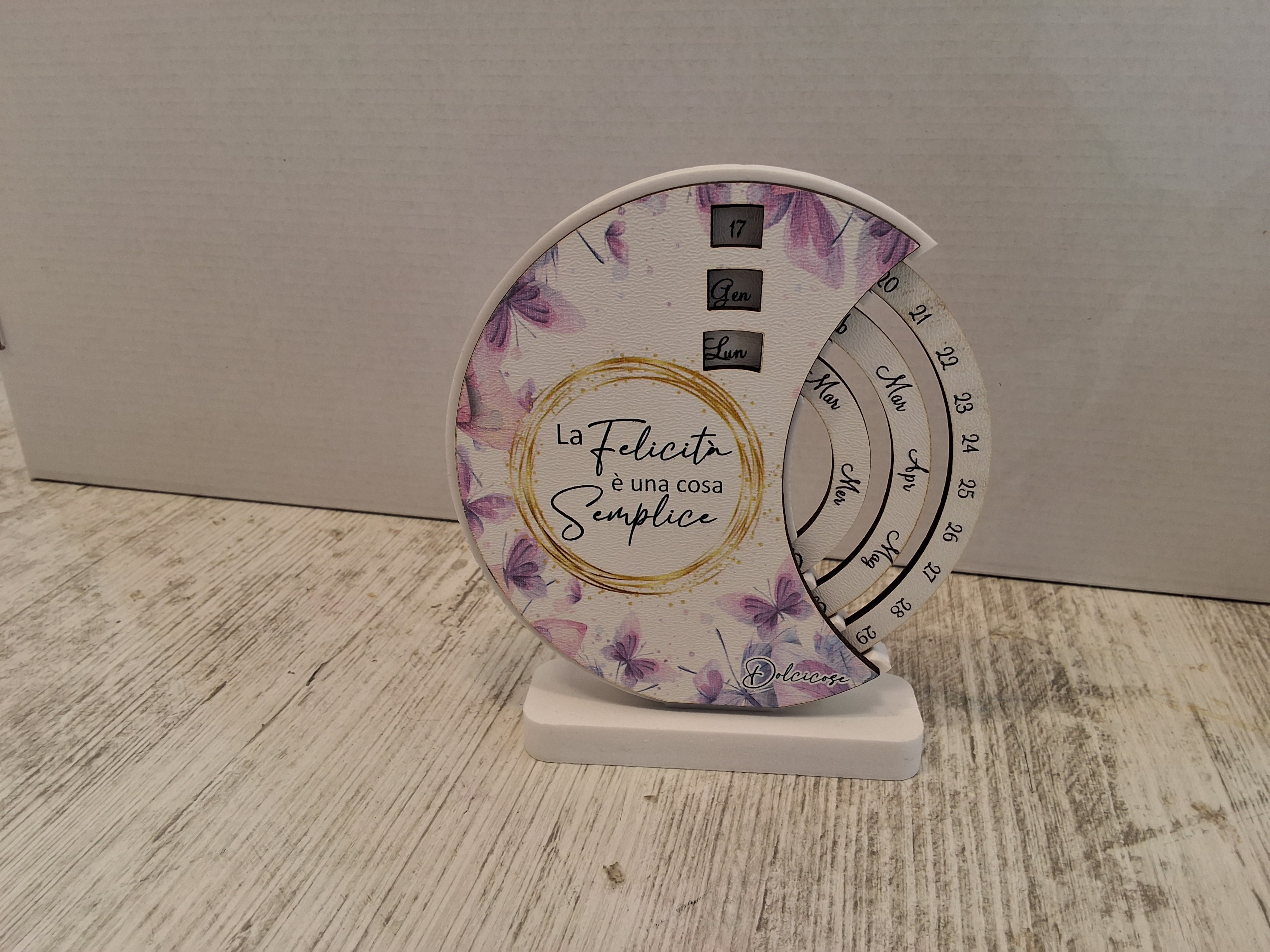 Calendario farfalla rosa 12cm×11cm