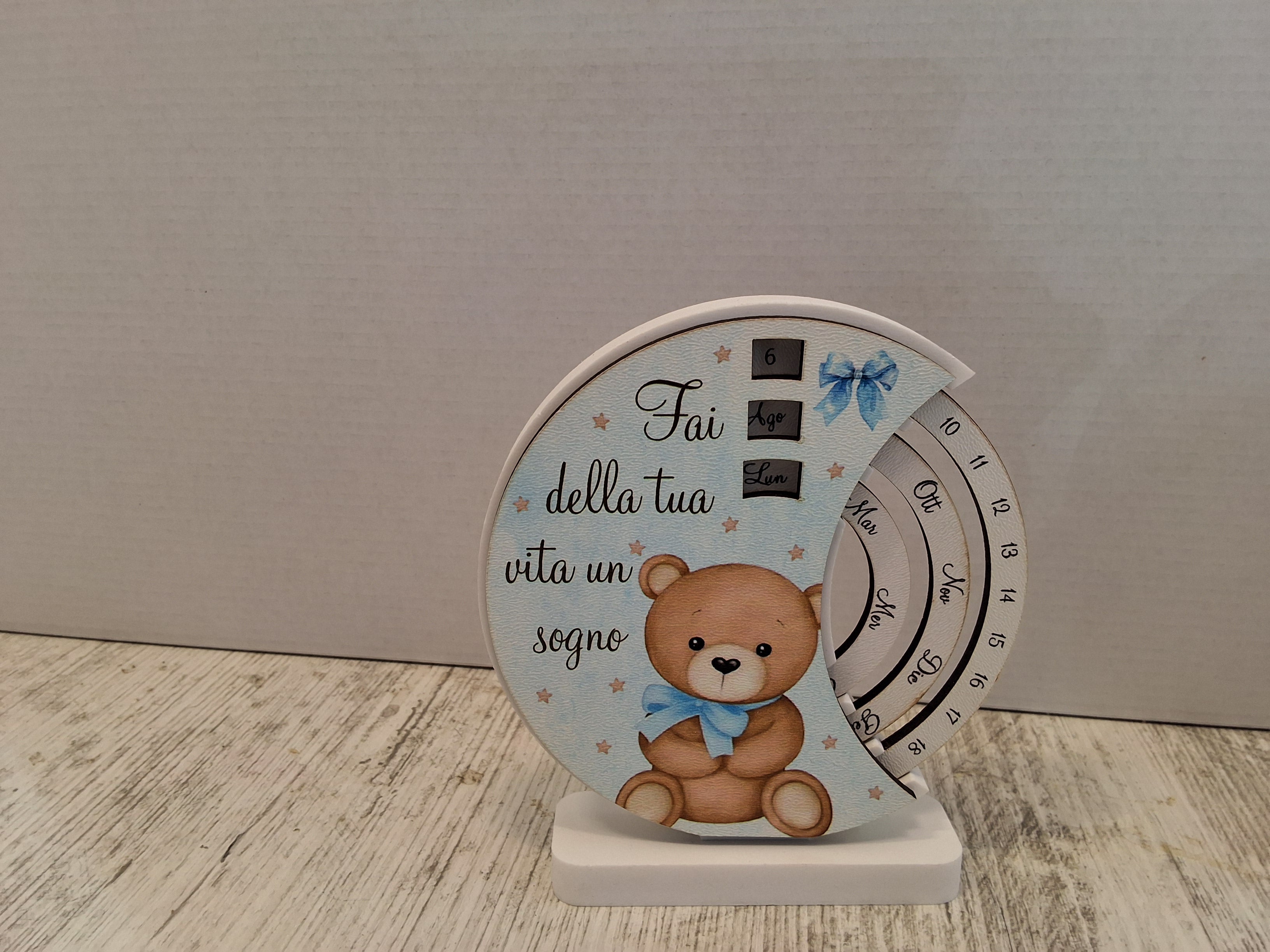 Calendario orsetto azzurro mis.12×11