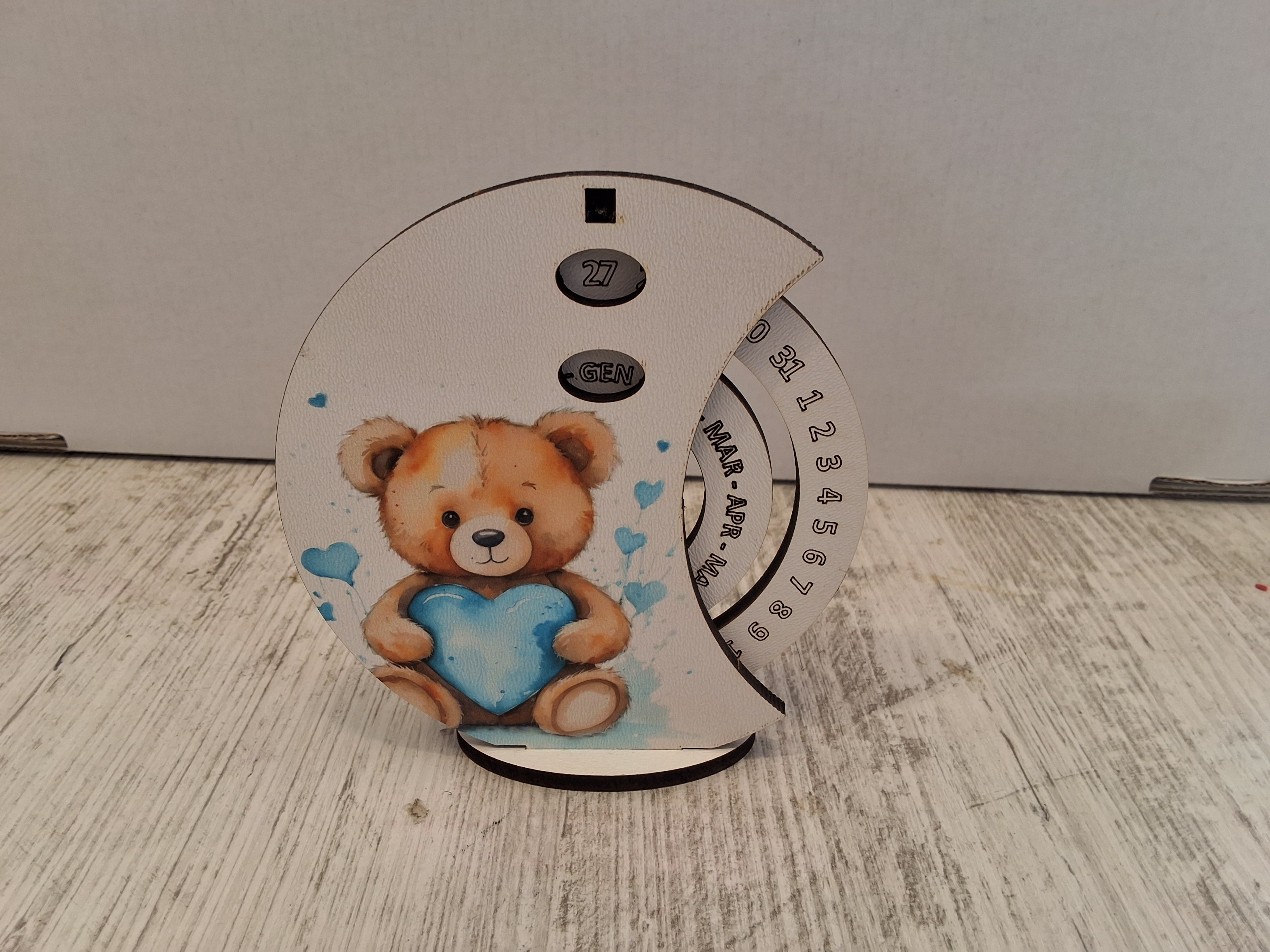 Calendario orsetto azzurro mis.11×10