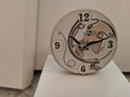 Bomboniera Orologio Tondo in Legno Mappamondo e Aereo (9x9 cm) – Completa di Scatola e Confetti