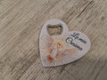 Bomboniera Apribottiglie a Cuore Santa Cresima in Resina (8,5x8 cm) – Completa e Personalizzabile