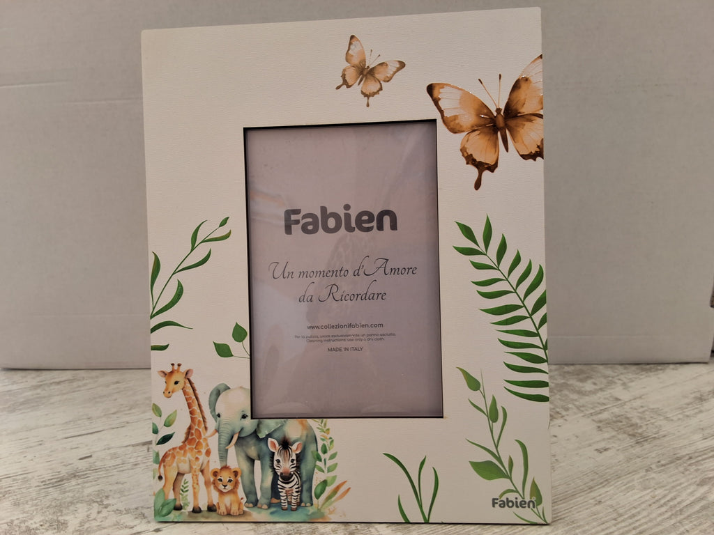 Cornice Portafoto Verticale in Legno Tema Giungla Safari Fabien - 19,5x24,5 cm