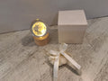Bomboniera Lampada Sfera di Vetro Mappamondo su Base in Legno, Sacchetto Confetti e Scatola