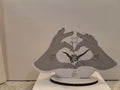 Orologio Piccola Dimensione Mani a Cuore in Legno - Bomboniera Completa e Arredo Tavolo