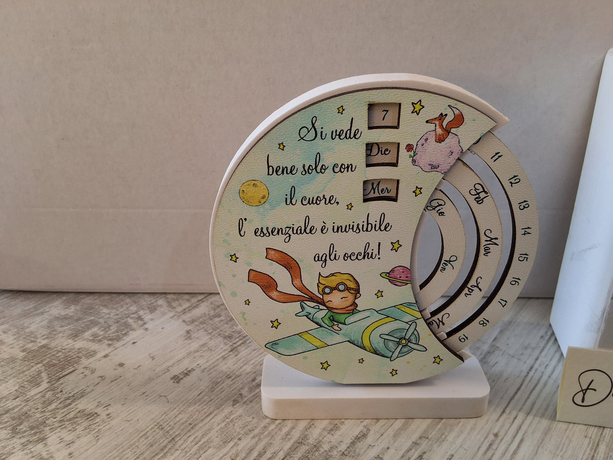 Bomboniera Calendario Perpetuo Piccolo Principe – Completa di Scatola e Confetti